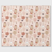Schattige boskrieten cadeaupapier (Vlak)