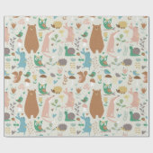Schattige boskrieten cadeaupapier (Vlak)