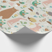 Schattige boskrieten cadeaupapier (Hoek)