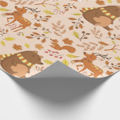 Schattige boskrieten cadeaupapier (Hoek)