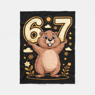 Schattige bosmarmot met 67 grappige Groundhog Day- Fleece Deken