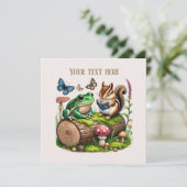 Schattige Bossenfeest Kaart (Staand voorkant)