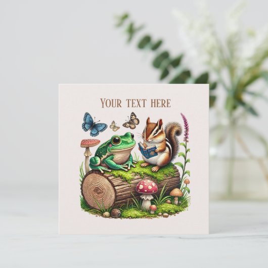 Schattige Bossenfeest Kaart (Staand voorkant)
