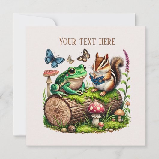 Schattige Bossenfeest Kaart (Voorkant)