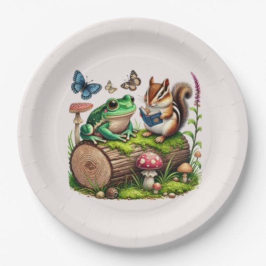 Schattige Bossenfeest Papieren Bordje (Voorkant)