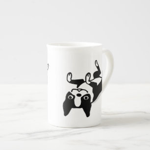 Schattige Boston Terrier Cartoon Hond Rustend Porselein Kop