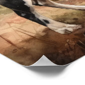 Schattige Boston Terrier Dog Art Print Poster (Hoek)