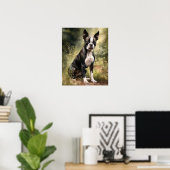 Schattige Boston Terrier Dog Art Print Poster (Thuiskantoor)