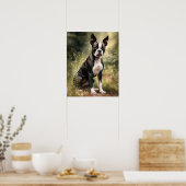 Schattige Boston Terrier Dog Art Print Poster (Keuken)
