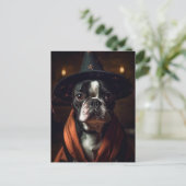 Schattige Boston Terrier Halloween Briefkaart (Staand voorkant)