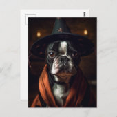 Schattige Boston Terrier Halloween Briefkaart (Voorkant / Achterkant)