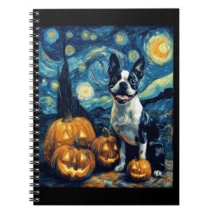 Schattige Boston Terrier Hond Halloween Jack O Lan Notitieboek