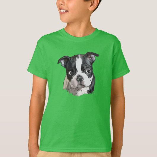 Schattige Boston Terrier Hond T-shirt (Voorkant)