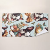 Schattige Boston Terrier Illustratie Badhanddoek (Badhanddoek)