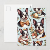 Schattige  Boston Terrier Illustratie Briefkaart (Voorkant / Achterkant)