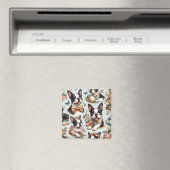 Schattige Boston Terrier Illustratie Magneet (Insitu (Vaatwasser))