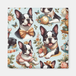 Schattige Boston Terrier Illustratie Magneet