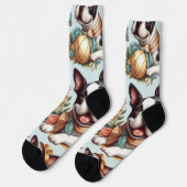 Schattige  Boston Terrier Illustratie Sokken (Links)