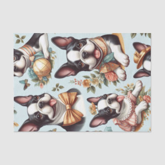 Schattige  Boston Terrier Illustratie Tissuepapier