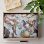 Schattige  Boston Terrier Illustratie Tissuepapier (Geschenk)