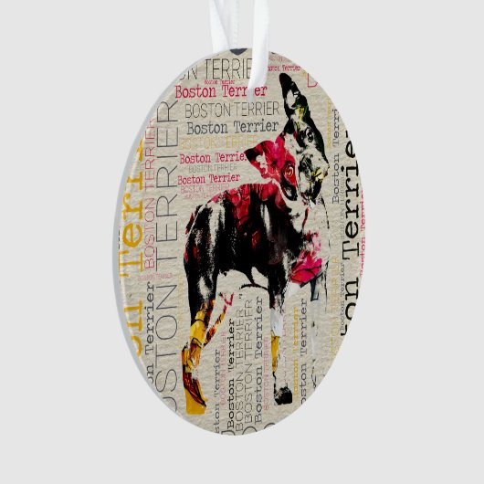 Schattige Boston Terrier Ornament (voorkant)