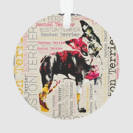 Schattige Boston Terrier Ornament (achterkant)