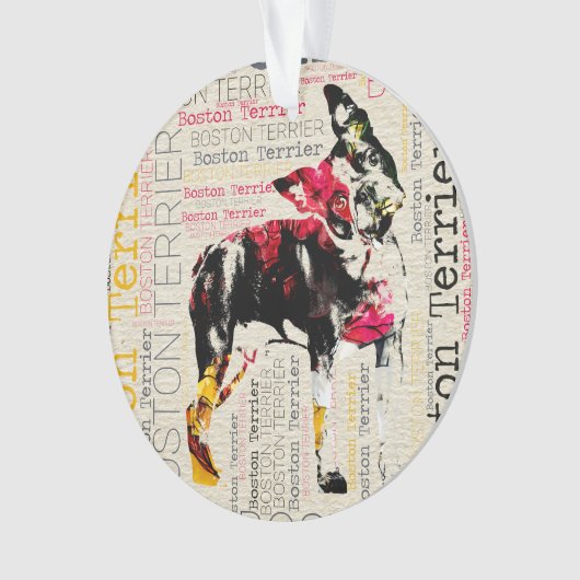 Schattige Boston Terrier Ornament (voorkant)