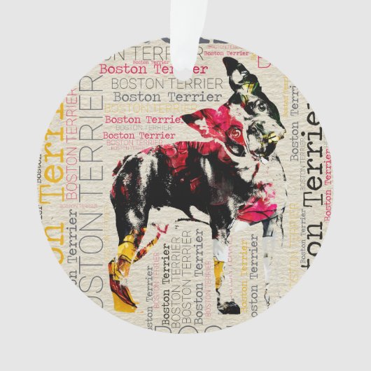 Schattige Boston Terrier Ornament (voorkant)