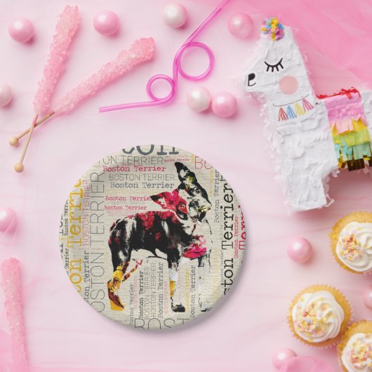 Schattige Boston Terrier Papieren Bordje (Feest)