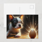 Schattige Boston Terrier Puppy Broken Egg Briefkaart (Voorkant / Achterkant)