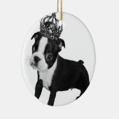 Schattige BOSTON TERRIER Puppy DOG Crown Keramisch Ornament (Rechts)