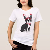 Schattige Boston Terrier-Valentijn Tri-Blend Shirt (Voorkant)