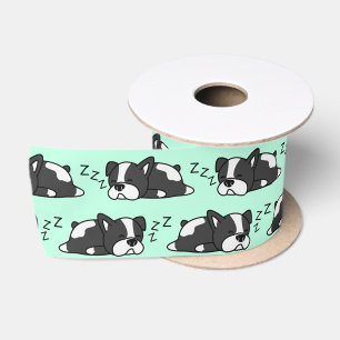 Schattige Boston Terrier ZZZ Cadeaus voor hondenli Satijnen Lint