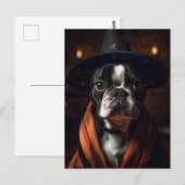 Schattige bostonterrierheks briefkaart (Voorkant / Achterkant)