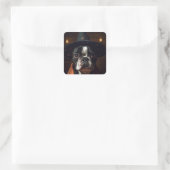 Schattige bostonterrierheks vierkante sticker (Tas)