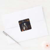 Schattige bostonterrierheks vierkante sticker (Envelop)
