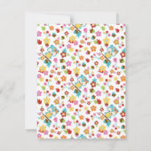 Schattige bosuil en bloemen baby girl baby shower kaart (Achterkant)