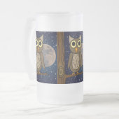 Schattige bosvogelkunst matglas bierpul (Voorkant links)