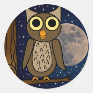 Schattige bosvogelkunst ronde sticker