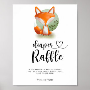 Schattige bosvos - luierverlotingsactie poster