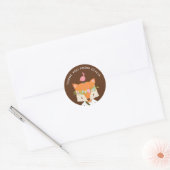 Schattige bosvosdier. Kinder / baby dank u Ronde Sticker (Envelop)