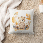 Schattige bosvriend: Baby Beer in bladeren Kussen (Deken)