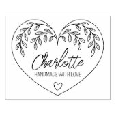 Schattige Botanisch Hart Handgemaakt met liefde, G Rubberstempel (Afrduk)
