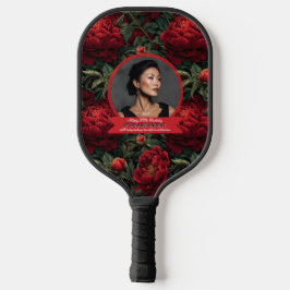 Schattige botanische pioenrozen bloemaccent verjaa pickleball paddle