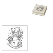 Schattige botanische vos, bibliotheek Ex Libris Rubberstempel (Gestempeld)