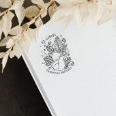 Schattige botanische vos, bibliotheek Ex Libris Rubberstempel