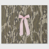 Schattige Bottomland Camo Esthetisch Roze Lint Cadeaupapier (Vlak)
