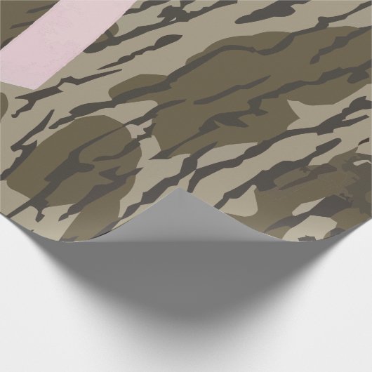 Schattige Bottomland Camo Esthetisch Roze Lint Cadeaupapier (Hoek)
