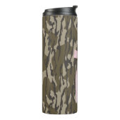 Schattige Bottomland Camo Esthetisch Roze Lint Thermosbeker (Gedraaid links)