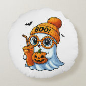Schattige-Bougee-Geest-Halloween Rond Kussen (Achterkant)